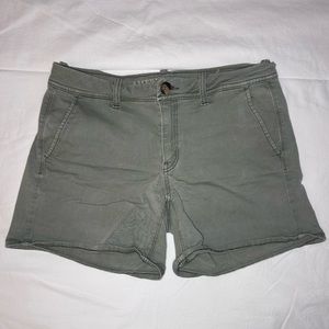 olive green american eagle midi shorts